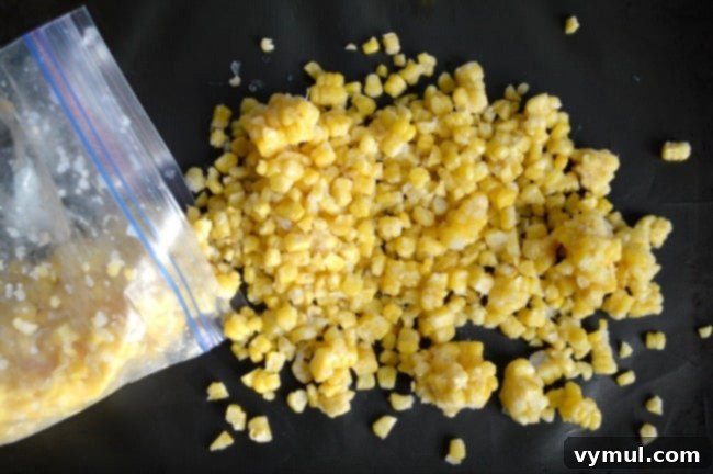 Roasted Corn Salsa using frozen corn