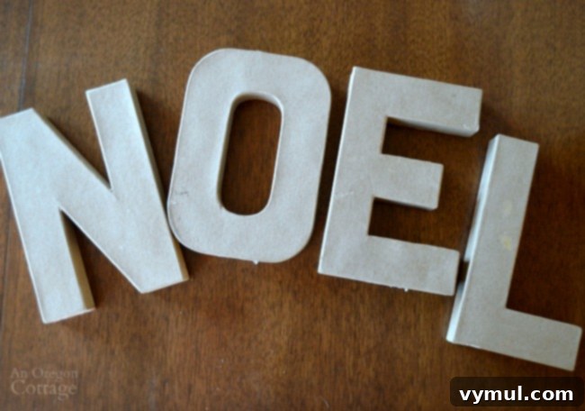 Plaid Fabric Wrapped Paper Mache Letters 4 DIY Plaid Paper Mache Letters - Before fabric application