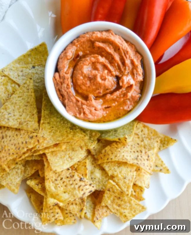 White bean dried tomato dip served in a bowl, surrounded by various chips and crackers for dipping.