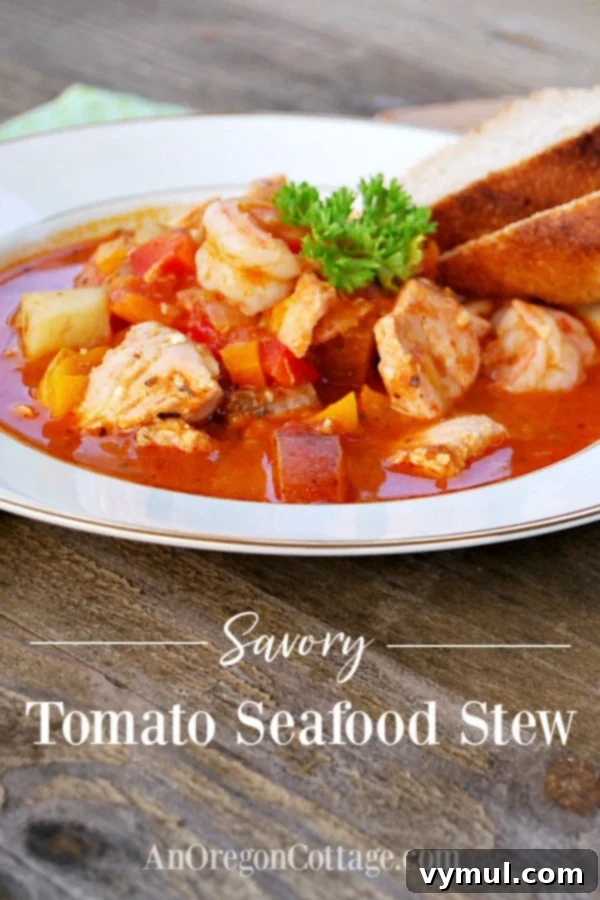 Coastal Catch Tomato Stew 2 Savory tomato seafood stew in bowl