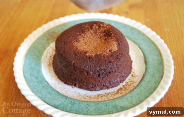 Easy Lava Cakes-dusting with cocoa