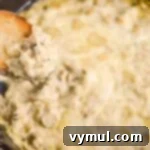 Ultimate Cheesy Chicken Artichoke Skillet Dip 7 Delicious Cheesy Chicken Artichoke Skillet Dip with bread