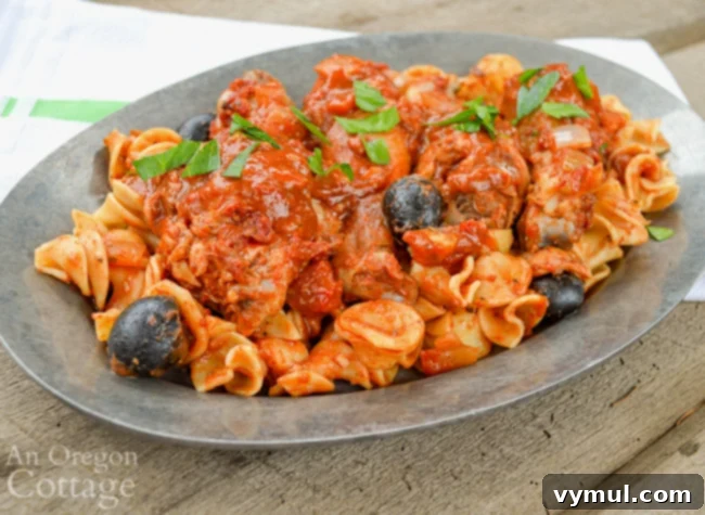 February Fresh: Seasonal Recipes, Tips, and a Free Printable Download 5 Chicken with olives-artichokes on pewter plate