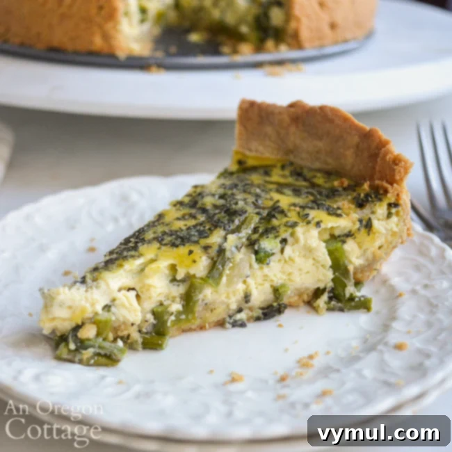 25 Healthy Family Dinners Everyone Loves 14 piece of asparagus quiche on plate