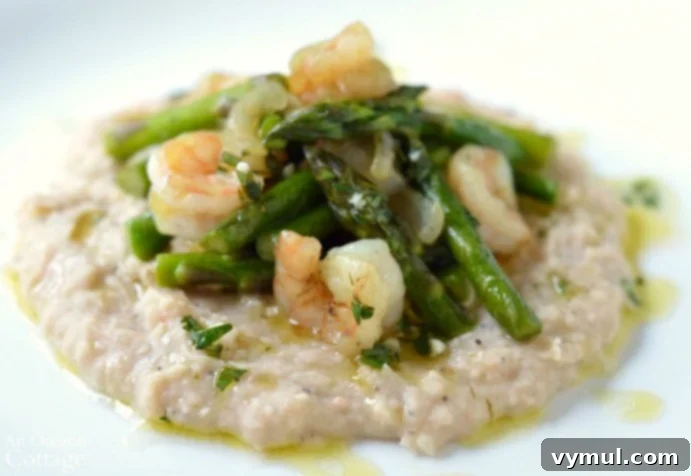 25 Healthy Family Dinners Everyone Loves 3 Shrimp and Asparagus over White Bean Puree
