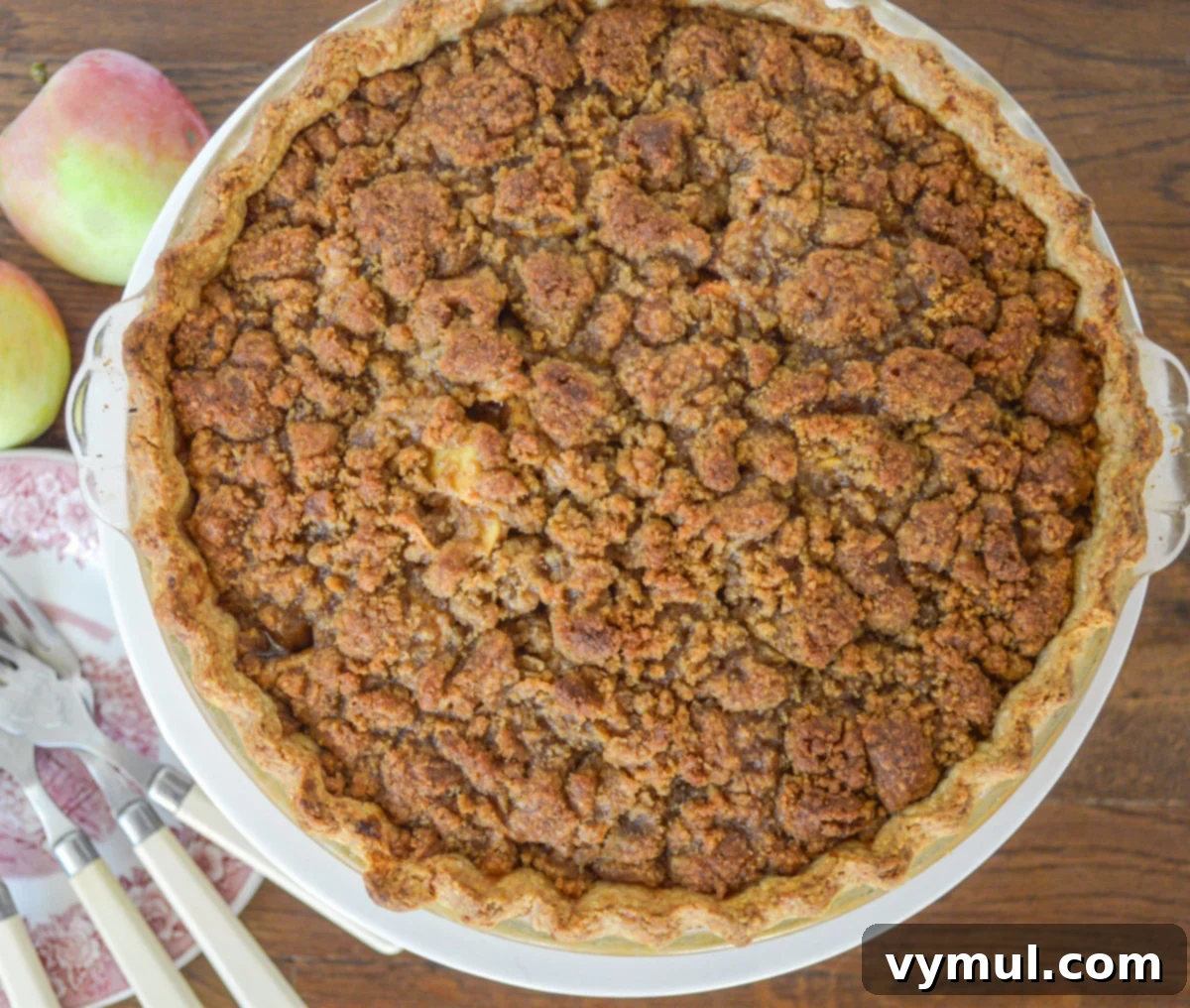 baked dutch apple pie above