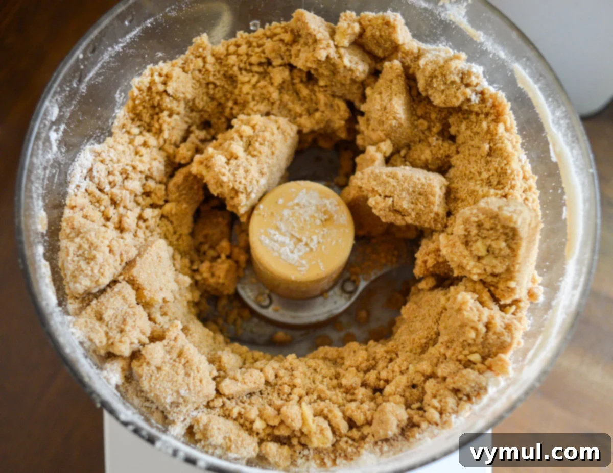 making crumb topping in a food processor
