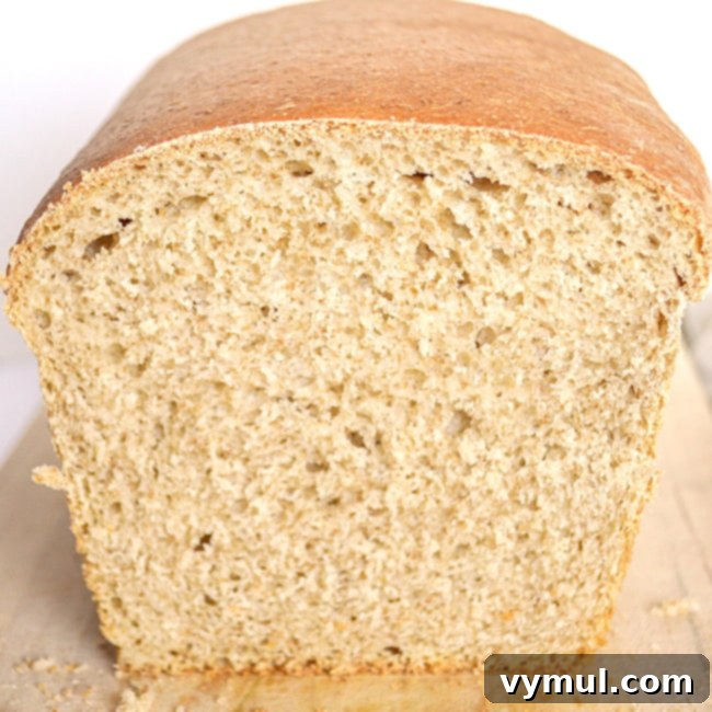 cut loaf of soft sourdough sandwich bread