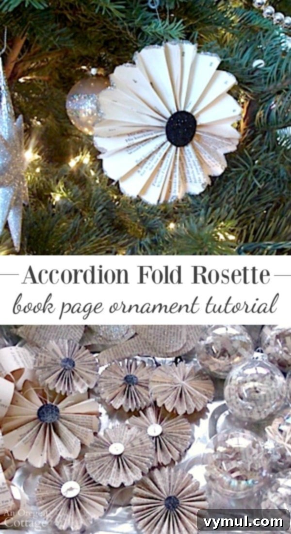 Paper Petals: Accordion Rosette Tutorial from Book Pages 2 Accordion fold rosette book page ornament tutorial (or use with any paper!)