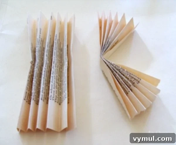 Paper Petals: Accordion Rosette Tutorial from Book Pages 3 Rosette Book Page Ornament Tutorial-step1