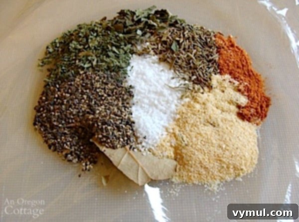 Red Beans and Rice Gift Jar 3 A selection of dried red beans and various spices laid out on a surface, ready for assembly into the gift jar.