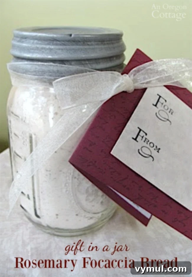 Rosemary Focaccia Bread Gift Jar With Printable Tags 2 Unique Rosemary Focaccia bread Gift in a Jar