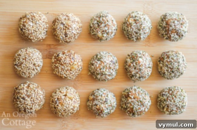 almond granola bites centered on board