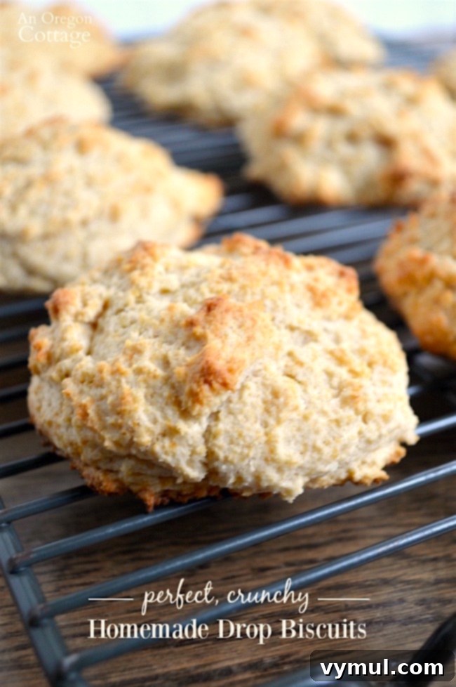 Perfect, crunchy homemade drop biscuits are great for strawberry shortcake