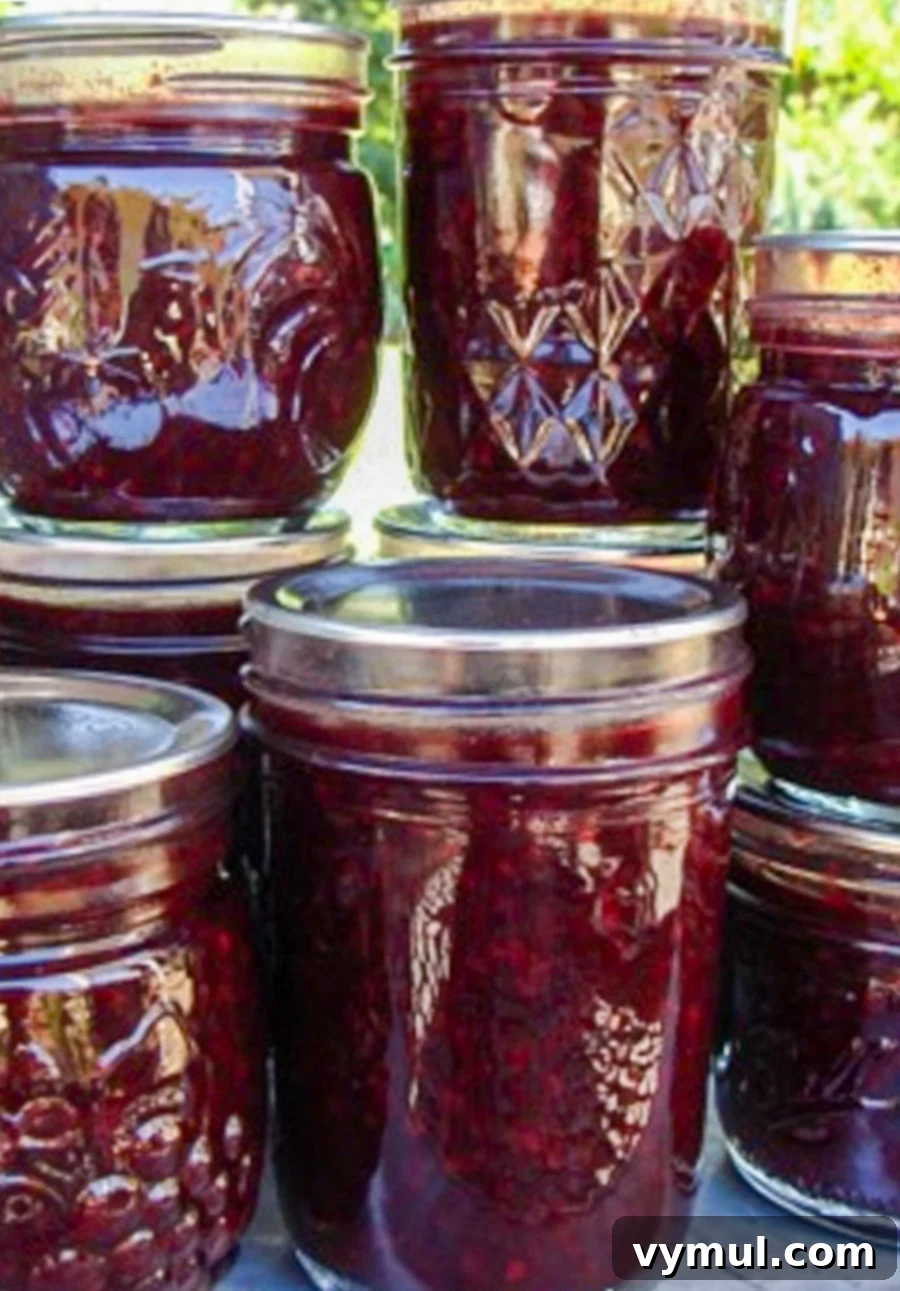 jars of canned berry syrup
