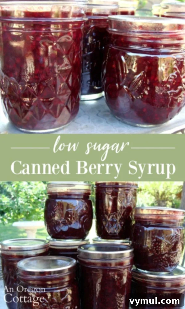 Lower sugar canned berry syrup