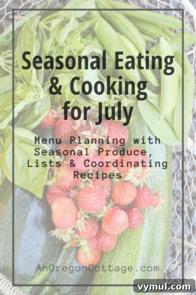 Seasonal Cooking for July: Fresh produce like berries, corn, and zucchini ready for summer meals.