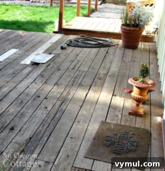 My Herb Garden: A Seasonal Story of Growth and Transformation 3 Old deck before herb garden creation