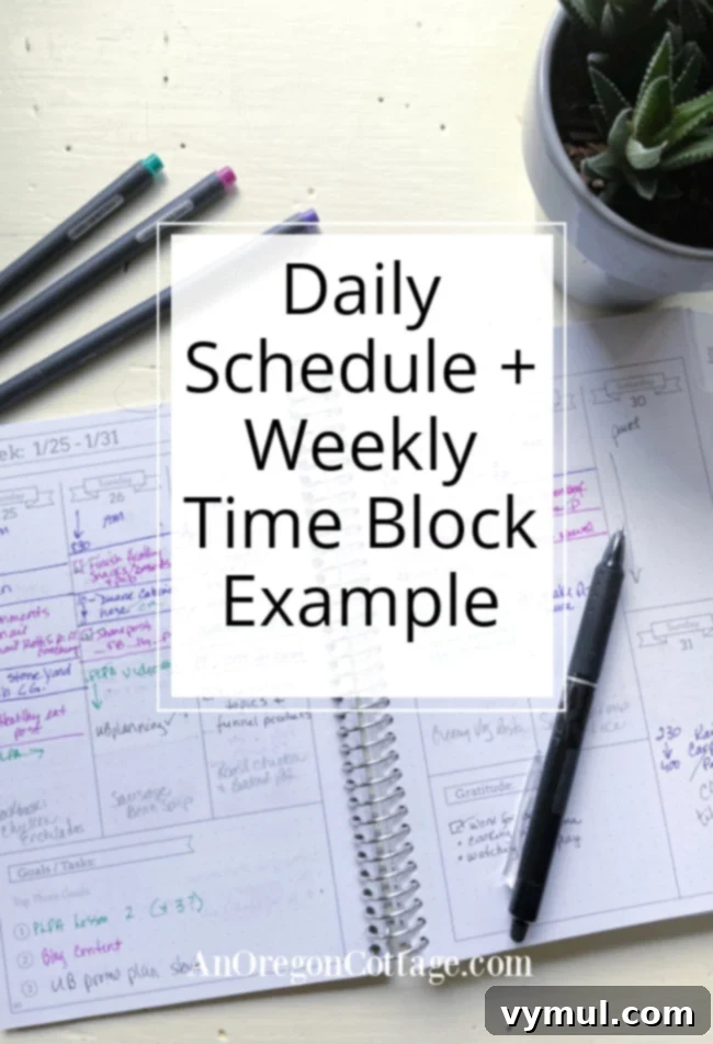 Daily Schedule, Routines, and Habits 2 example weekly schedule-flexible planner