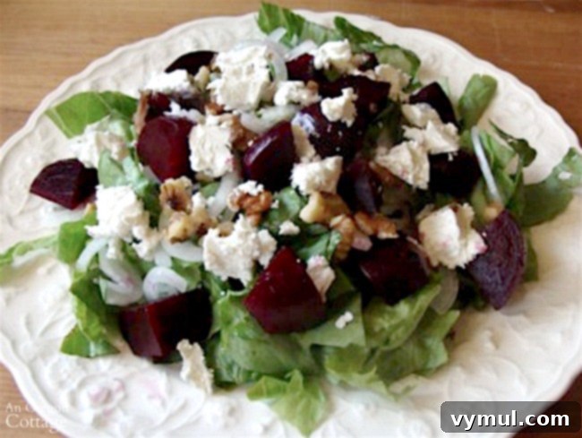 Roasted beet salad-adding goat cheese and walnuts