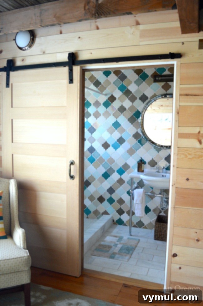 Manzanita Magic: A Reed House Retreat 16 The Reed House Master Bath with barn door