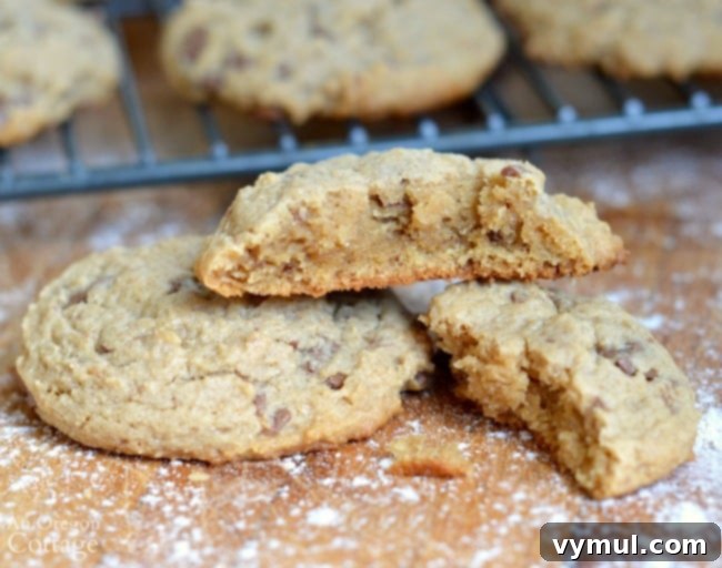 Soft And Chewy Whole Grain Peanut Butter Cookies inside