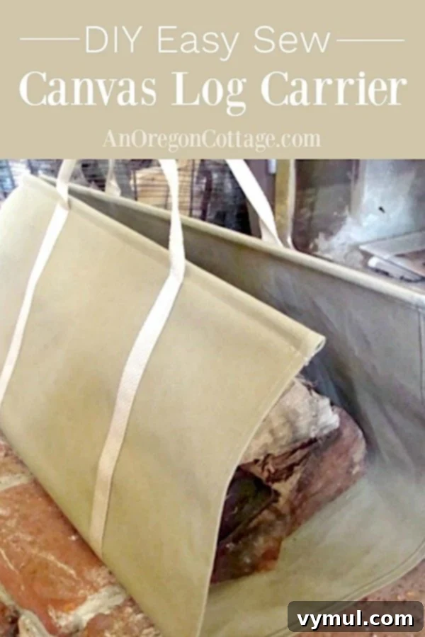 Craft Your Own Canvas Log Carrier 2 DIY easy sew canvas log carrier