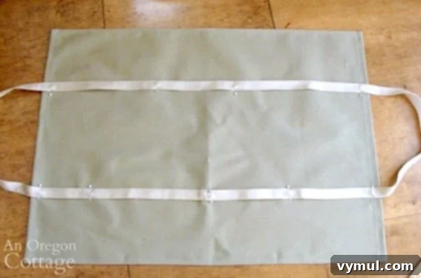 Craft Your Own Canvas Log Carrier 13 webbing for handles pinned on log carrier