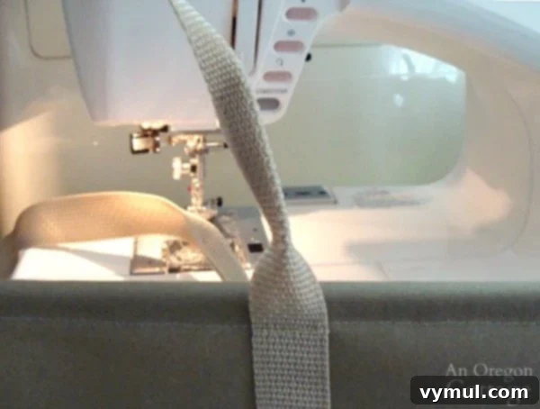 Craft Your Own Canvas Log Carrier 14 sewing webbing handles for log carrier