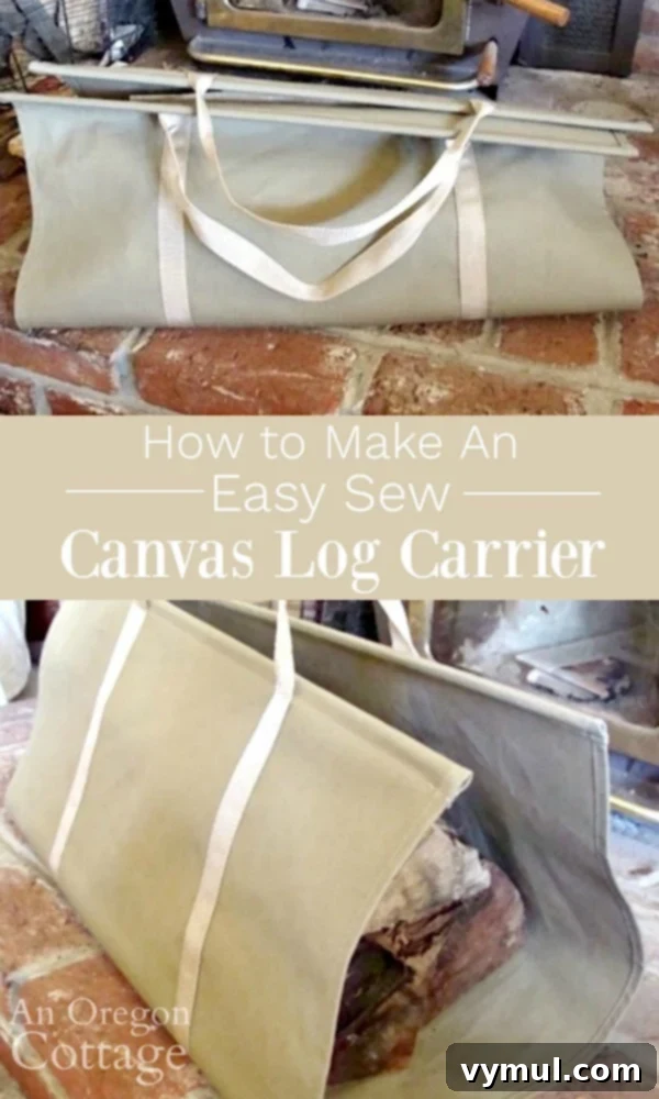 Craft Your Own Canvas Log Carrier 18 How to make a canvas log carrier pin