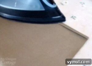 Craft Your Own Canvas Log Carrier 21 ironing seam for log carrier