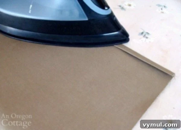 Craft Your Own Canvas Log Carrier 5 ironing seam for log carrier