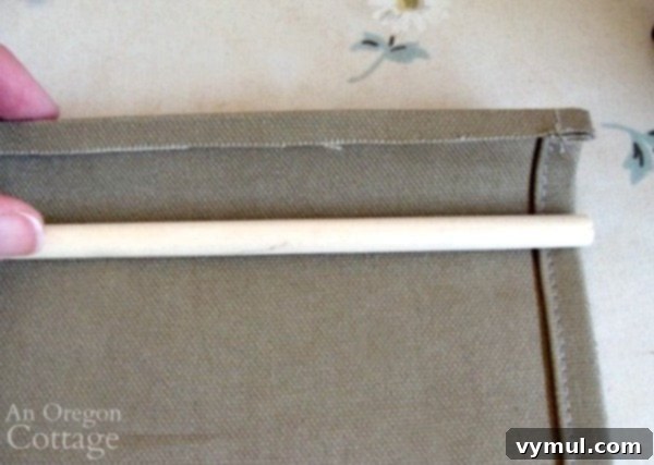 Craft Your Own Canvas Log Carrier 7 measuring casing for dowel on log carrier