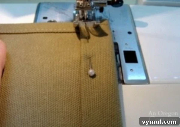 Craft Your Own Canvas Log Carrier 9 sewing casing for log carrier