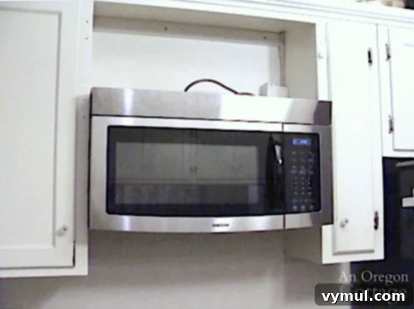 installed microwave over stove