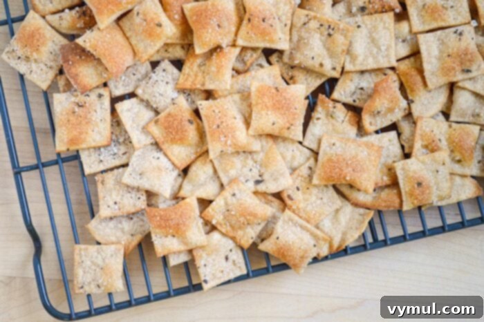 sourdough discard crackers cooling on rack