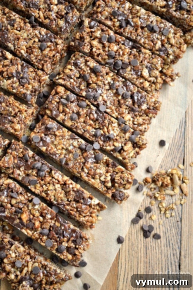Chewy Granola Bars on cutting board