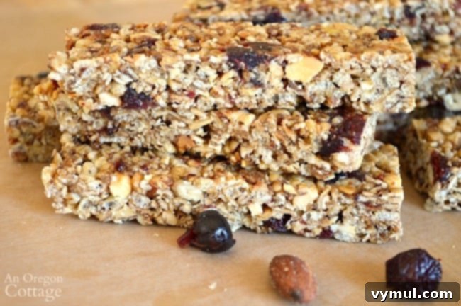 no-bake granola bar-cranberry almond