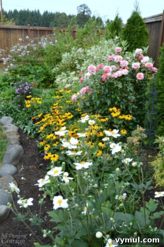 Pruning and deadheading in summer for colorful flower borders into fall.