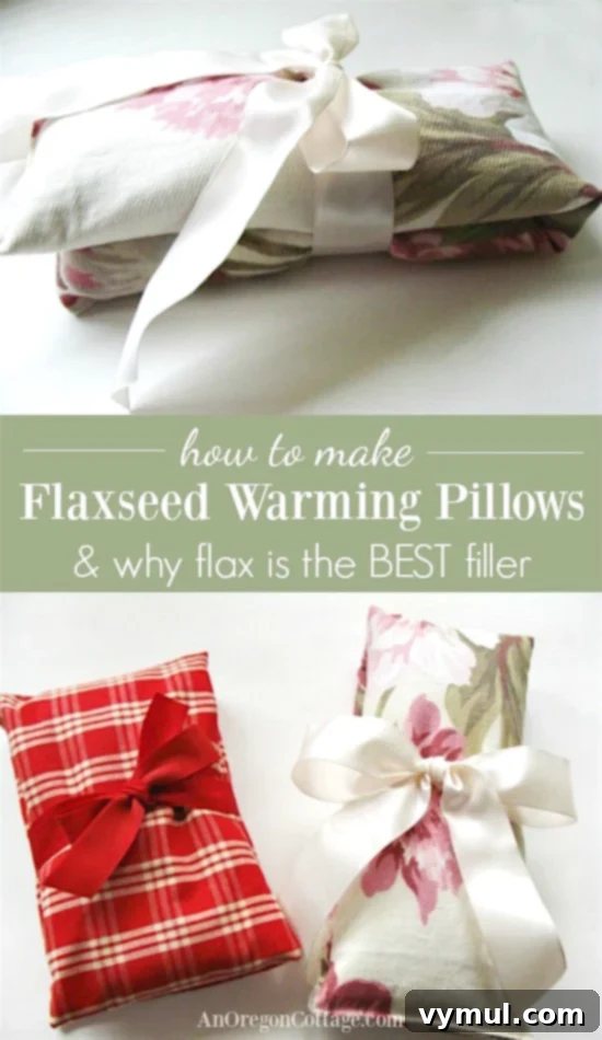 How to make warming flaxseed pillows and why whole flax seeds are the BEST filler for homemade warming pillows.
