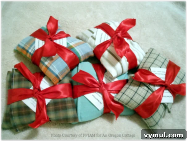 Flax Seed Pillows from Men's Shirt sleeves - An Oregon Cottage