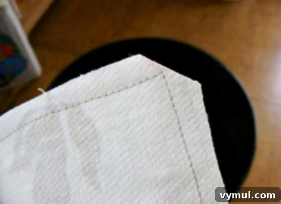 DIY Flaxseed Pillow Warmers-clipping corners