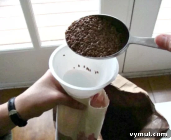 Filling DIY Flaxseed Pillow Warmers