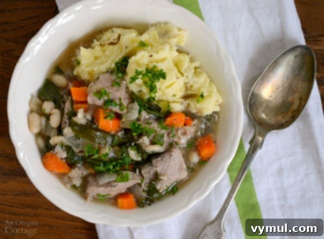 Hearty Slow-Cooked Pork and Vegetable Stew 7 Slow Cooker Pork-Vegetable Stew with mashed potatoes.