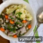 Hearty Slow-Cooked Pork and Vegetable Stew 8 Slow Cooker Pork-Vegetable Stew with mashed potatoes.