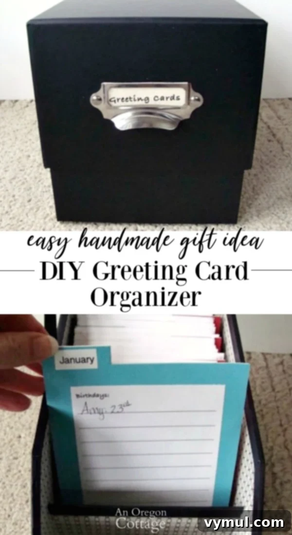 DIY Greeting Card Organizer