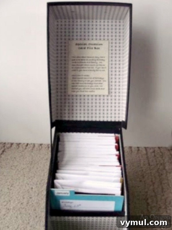 Greeting Card Organizer inside