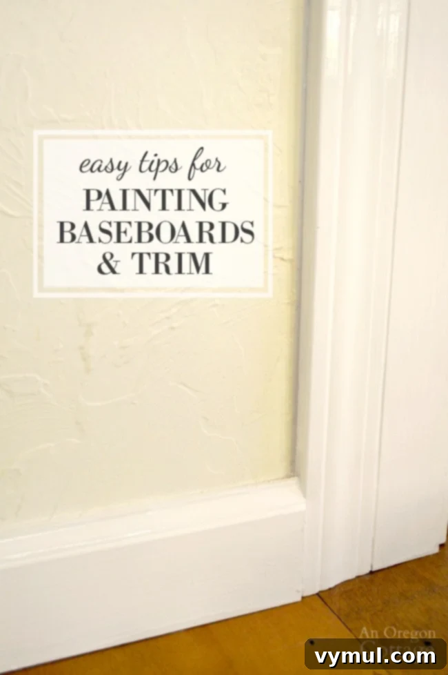 Tips for painting baseboards and trim around your house to refresh a room