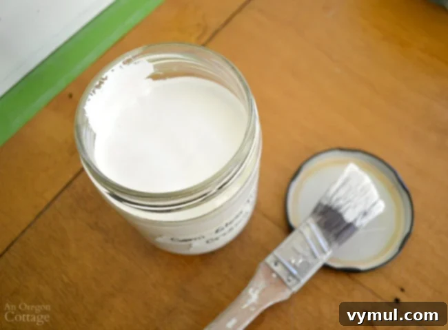 Pro tip for storing touch-up paint in a small jar and wiping brush on the side