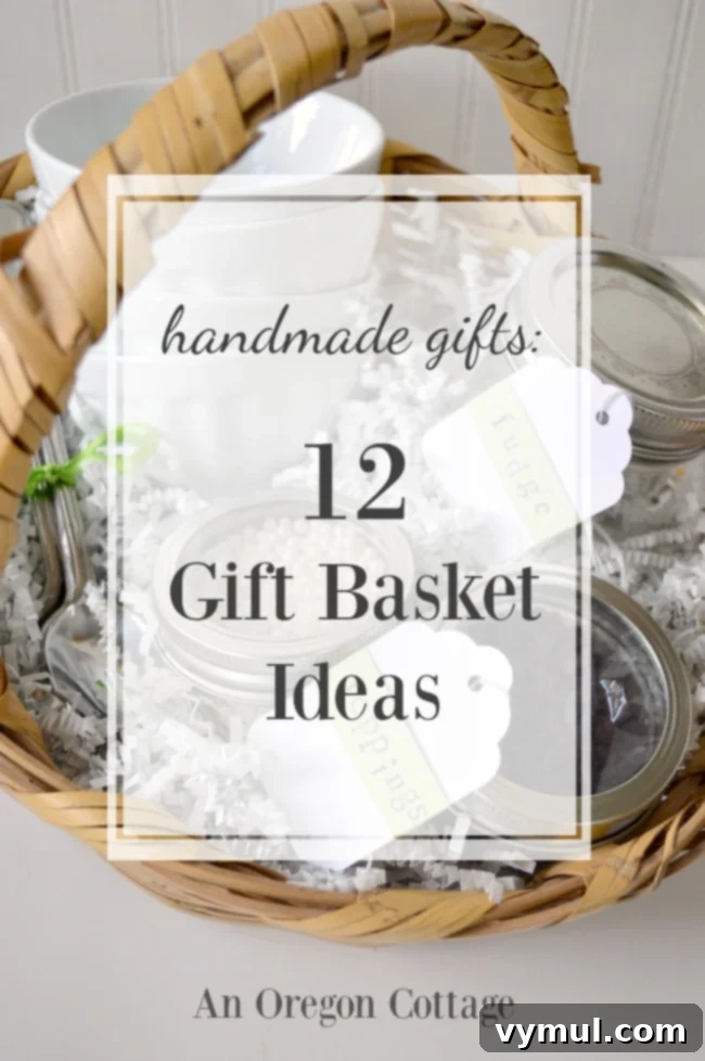 12 Creative Handmade Gift Basket Inspirations 2 A beautifully arranged gift basket featuring an assortment of handmade and store-bought items, perfect for Christmas, a hostess, or a birthday. All items are budget-friendly, costing around $10.